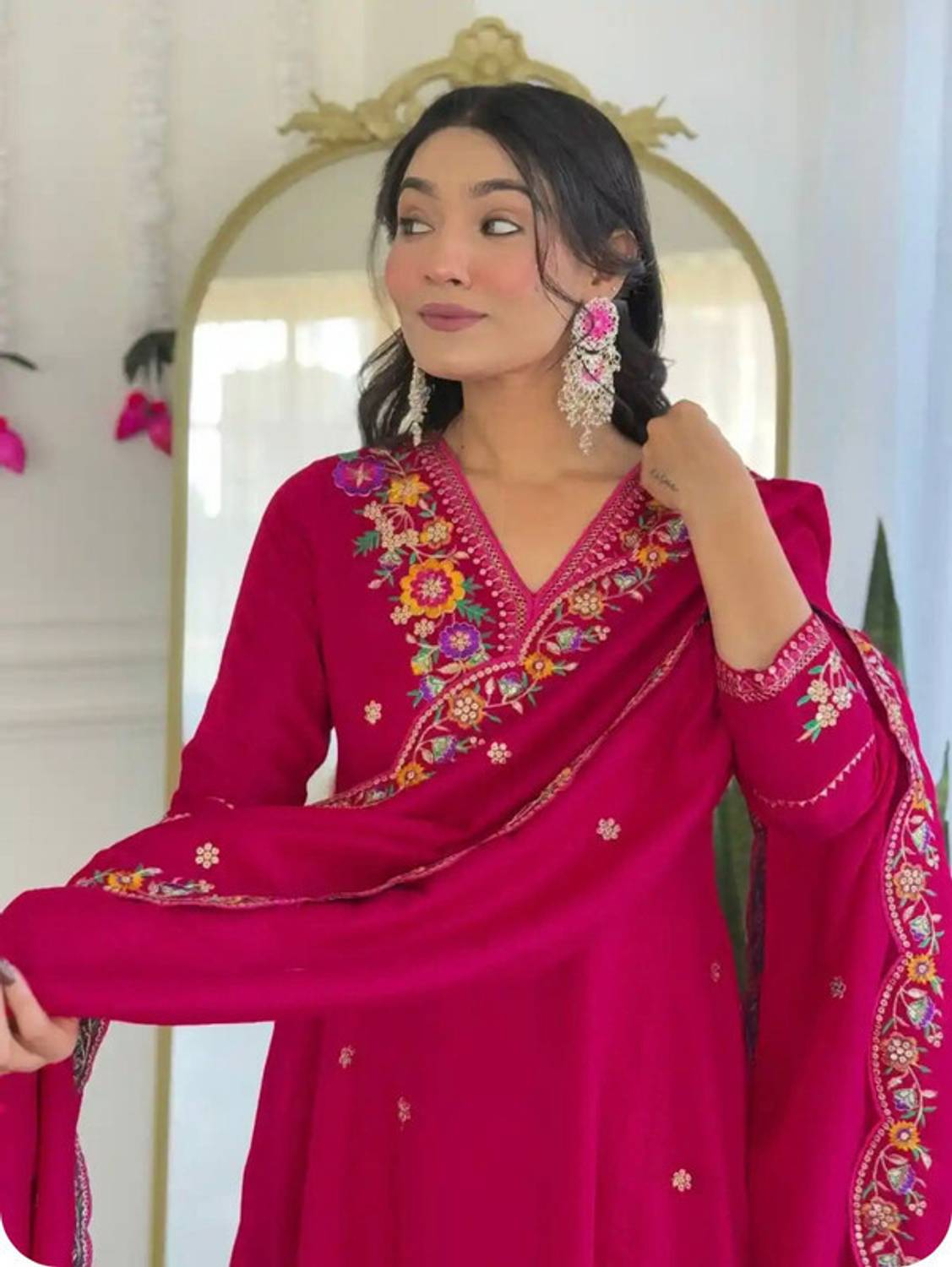 DHRUMI Embroidered Anarkali Kurta Set - Image 5