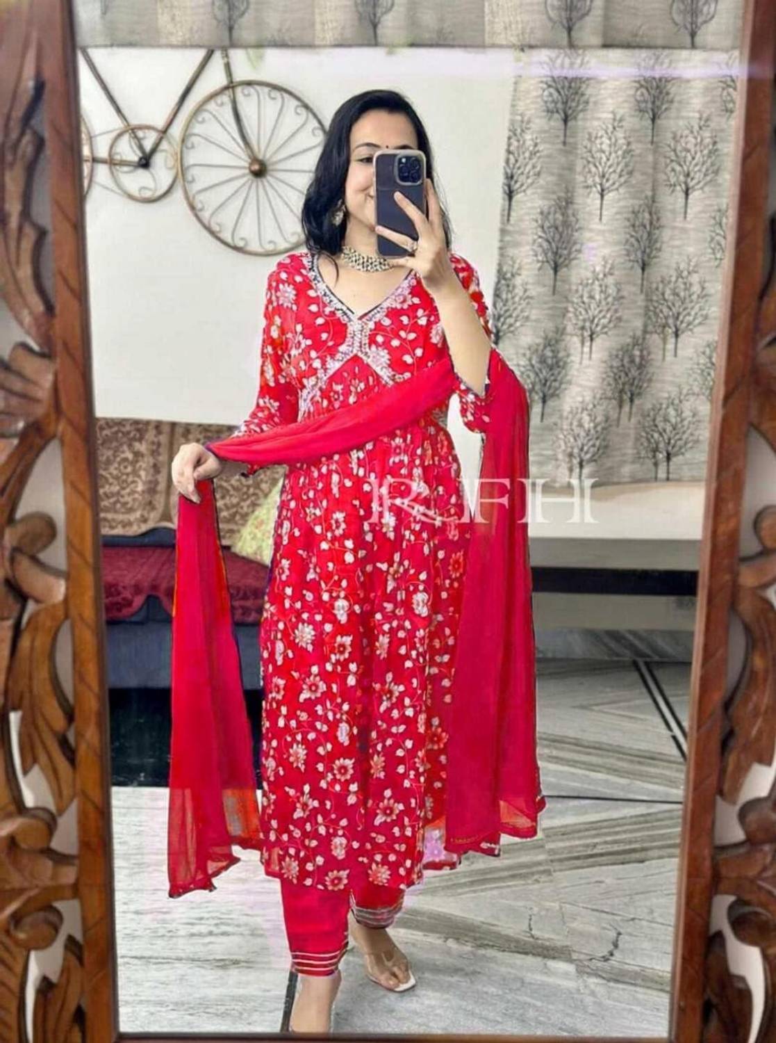 AF ASHA FABRICS Printed Kurta, Trouser/Pant & Dupatta Set