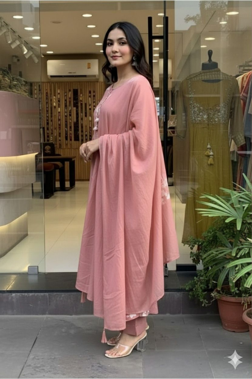 Image of BNA BNAYA Printed Kurta, Trouser /Pant & Dupatta Set
