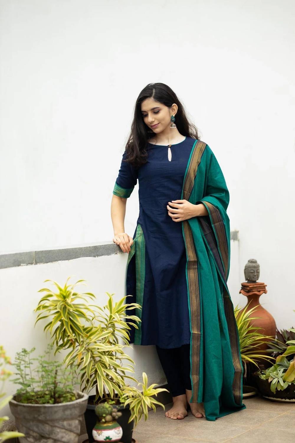 Barth Solid Kurta, Salwar & Dupatta Set