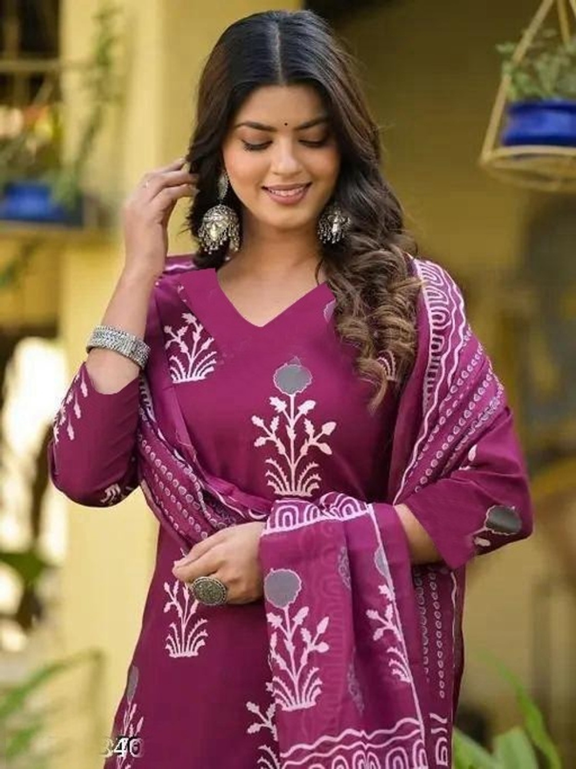 Image of TUHIRAAJ Printed Kurta, Salwar & Dupatta Set