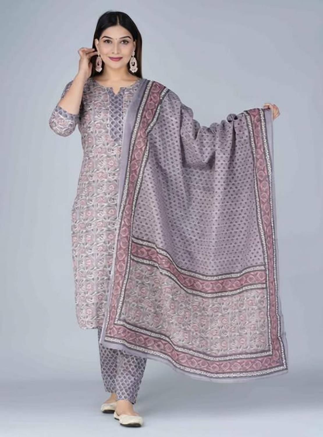 CTMTEX Printed Kurta, Trouser/Pant & Dupatta Set