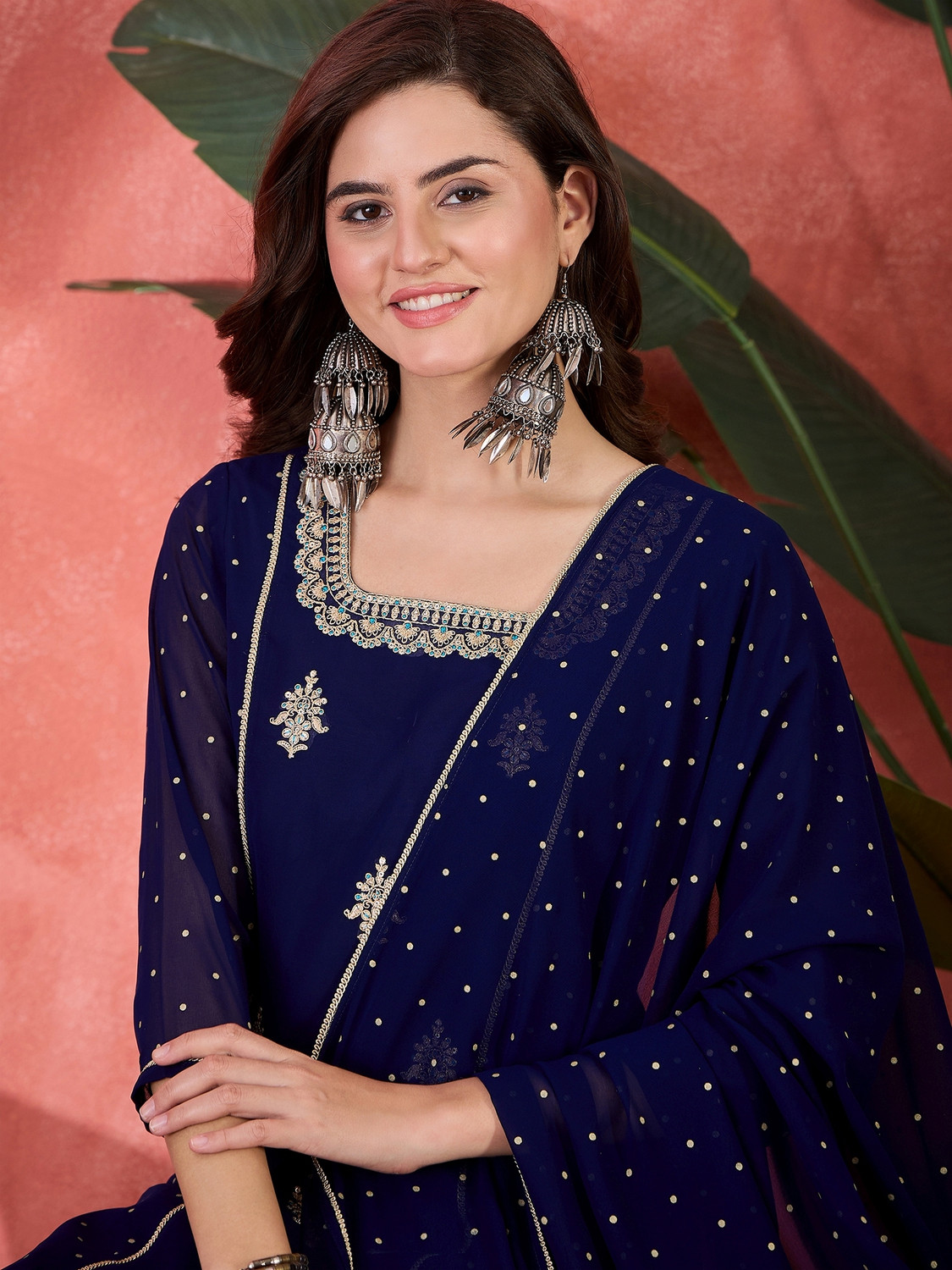 Image of Sangria Printed Kurta, Trouser /Pant & Dupatta Set