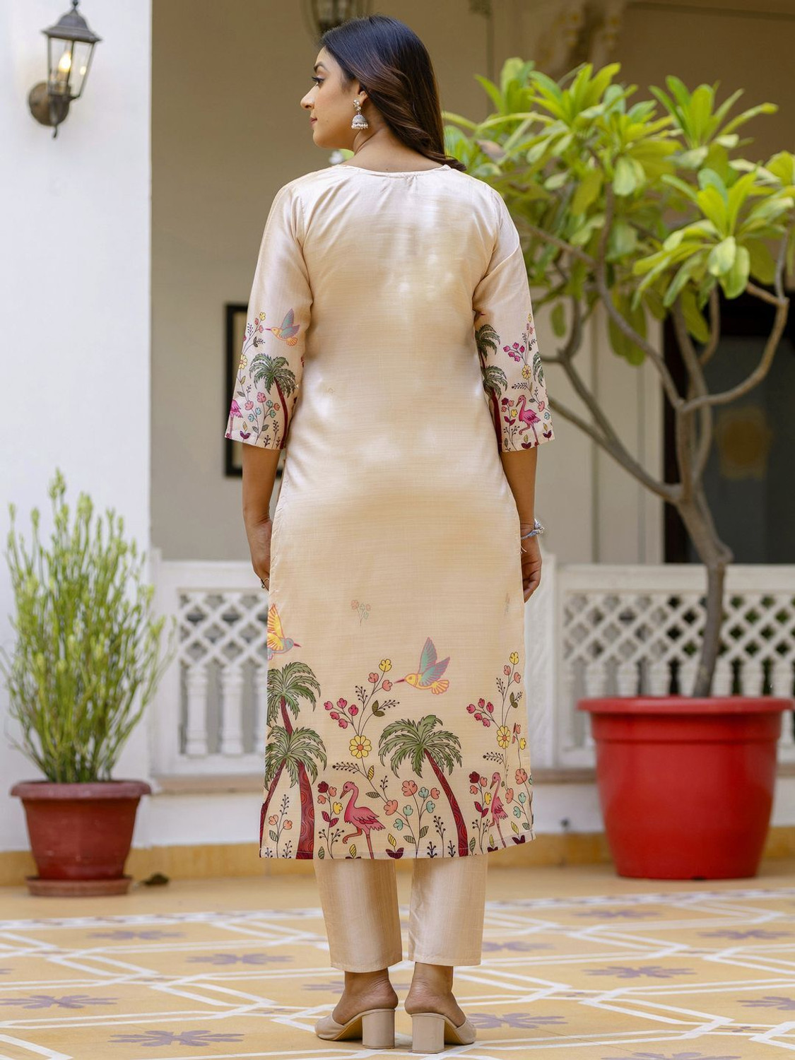 Image of VredeVogel Embroidered Kurta, Trouser /Pant & Dupatta Set