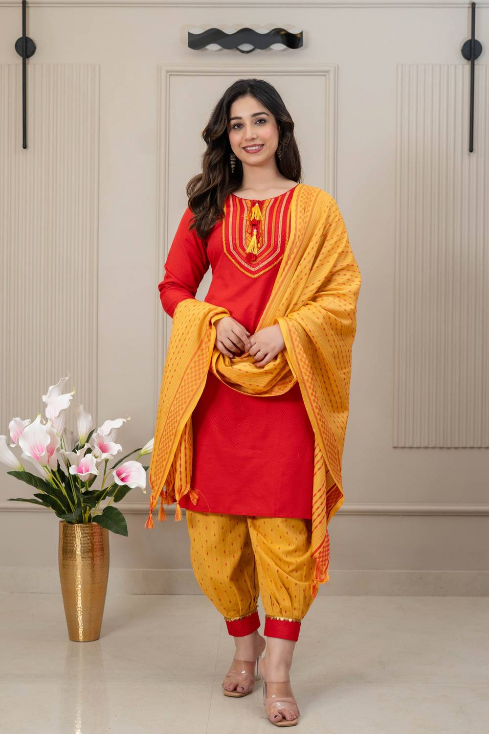 BuraakTexmart Embroidered Kurta, Salwar & Dupatta Set