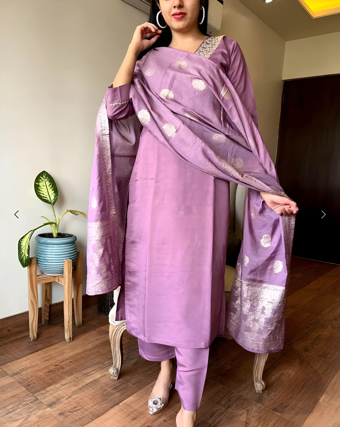 Image of Aksa Fashion Embroidered Kurta, Trouser /Pant & Dupatta Set