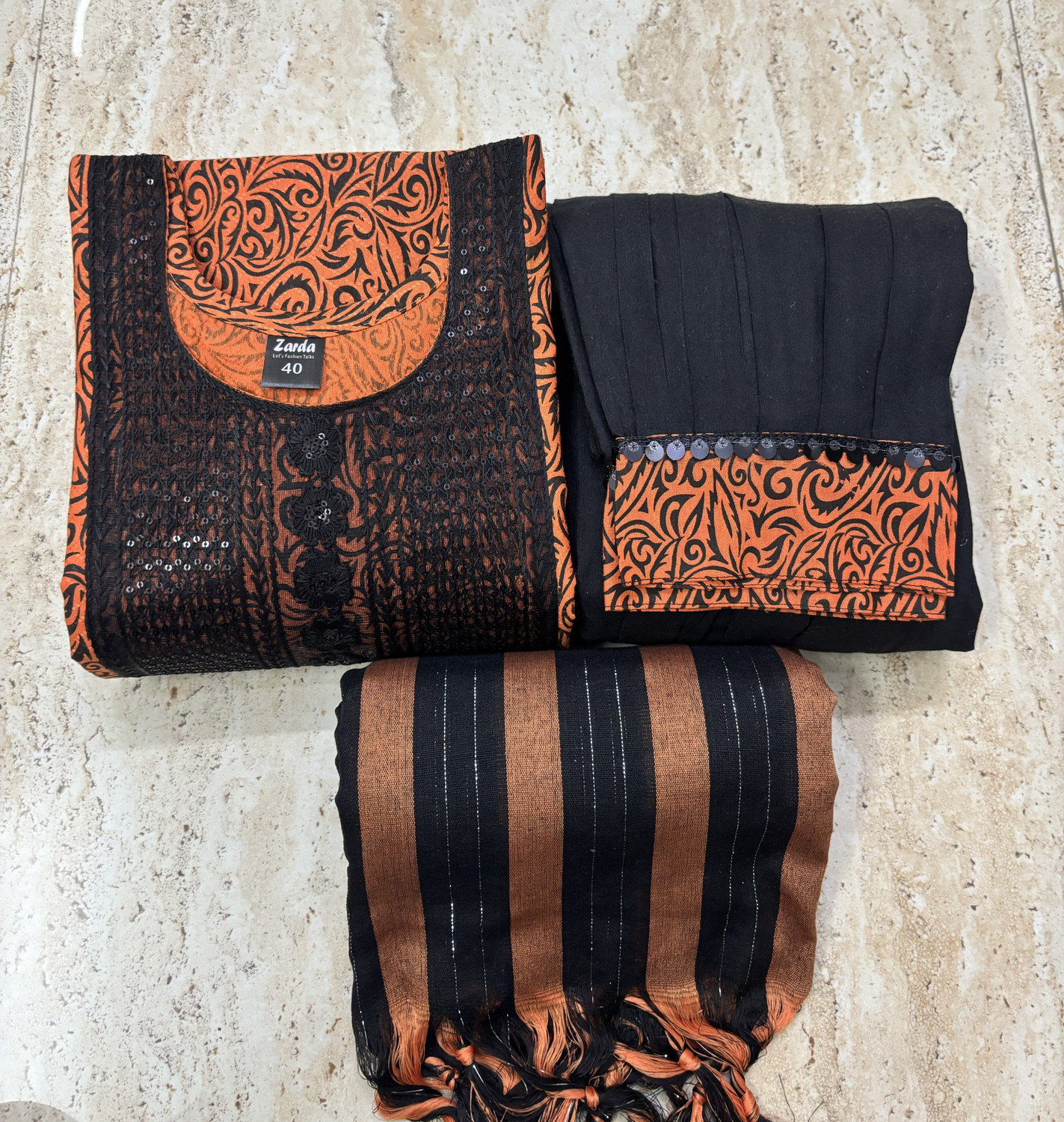 Image of EesaApparels Printed Kurta, Salwar & Dupatta Set