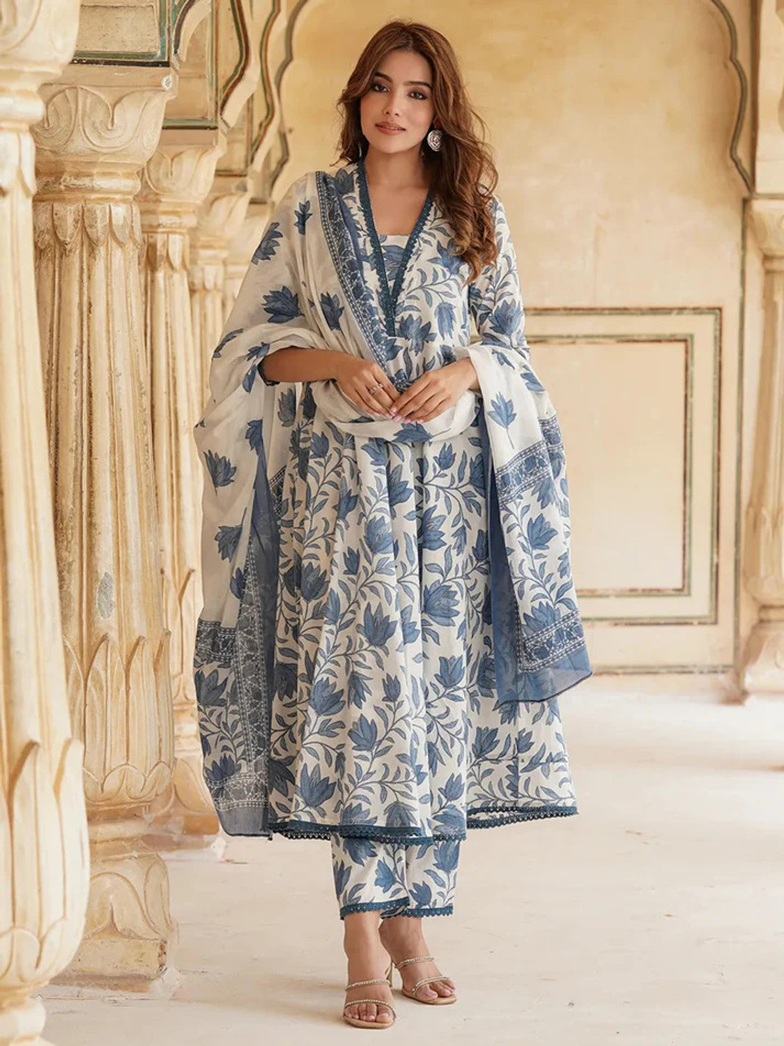 Image of RAS RANI Embroidered Kurta, Salwar & Dupatta Set