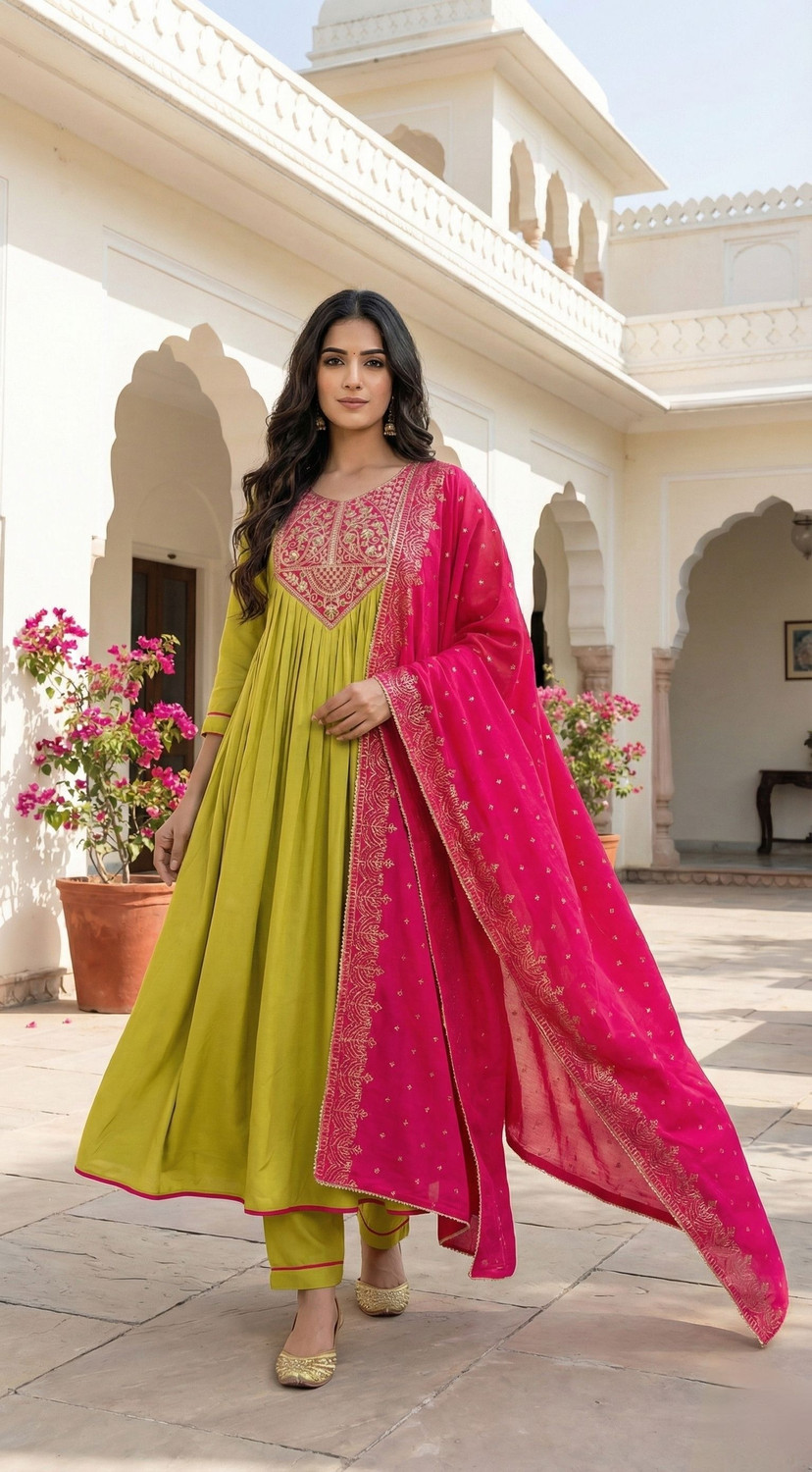 Image of New Ethnic 4 You Women Kurti Pant Dupatta Set