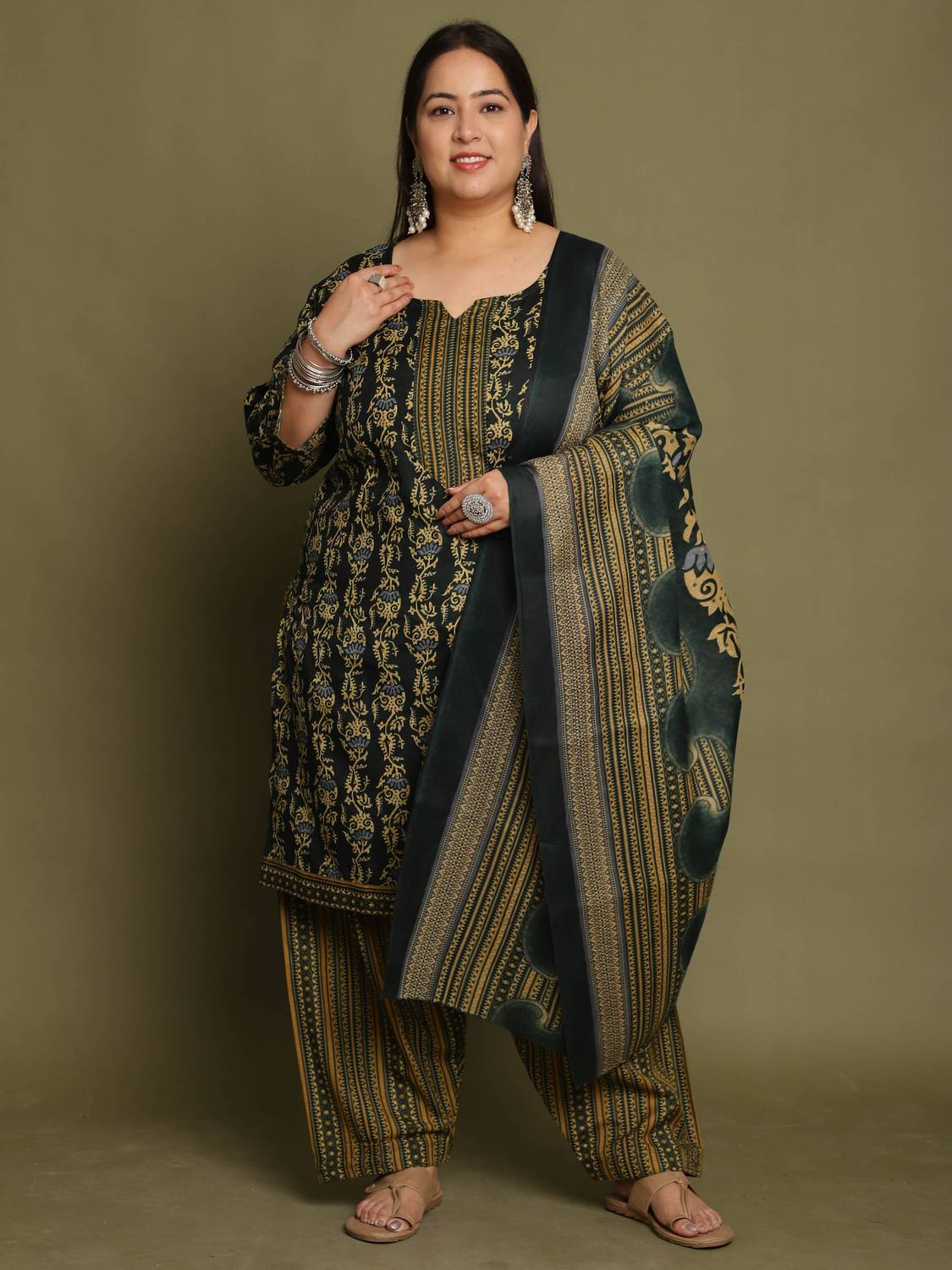 RolyPoly Printed Kurta, Patiala & Dupatta Set