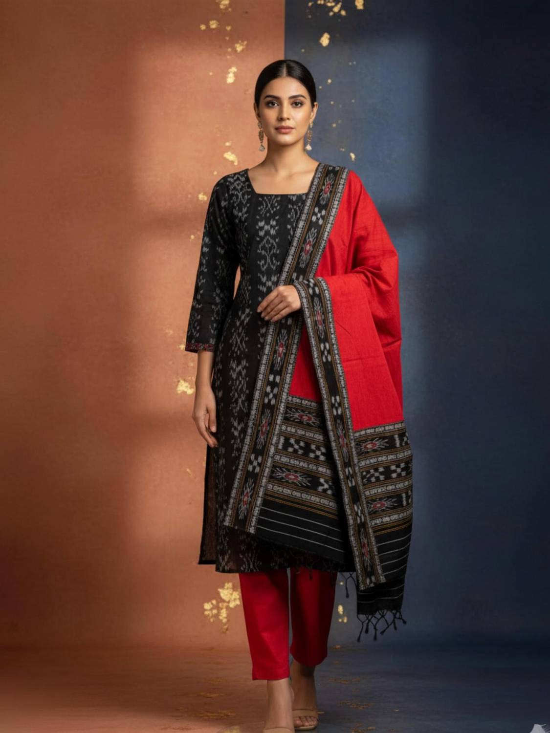 blimzone Self Design Kurta, Trouser/Pant & Dupatta Set