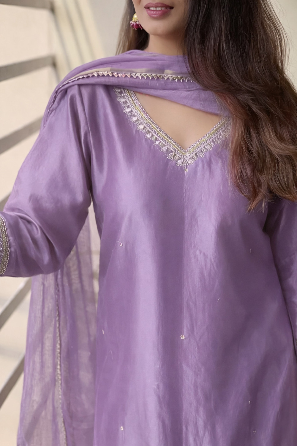 Image of CLIW Embroidered Kurta, Trouser /Pant & Dupatta Set