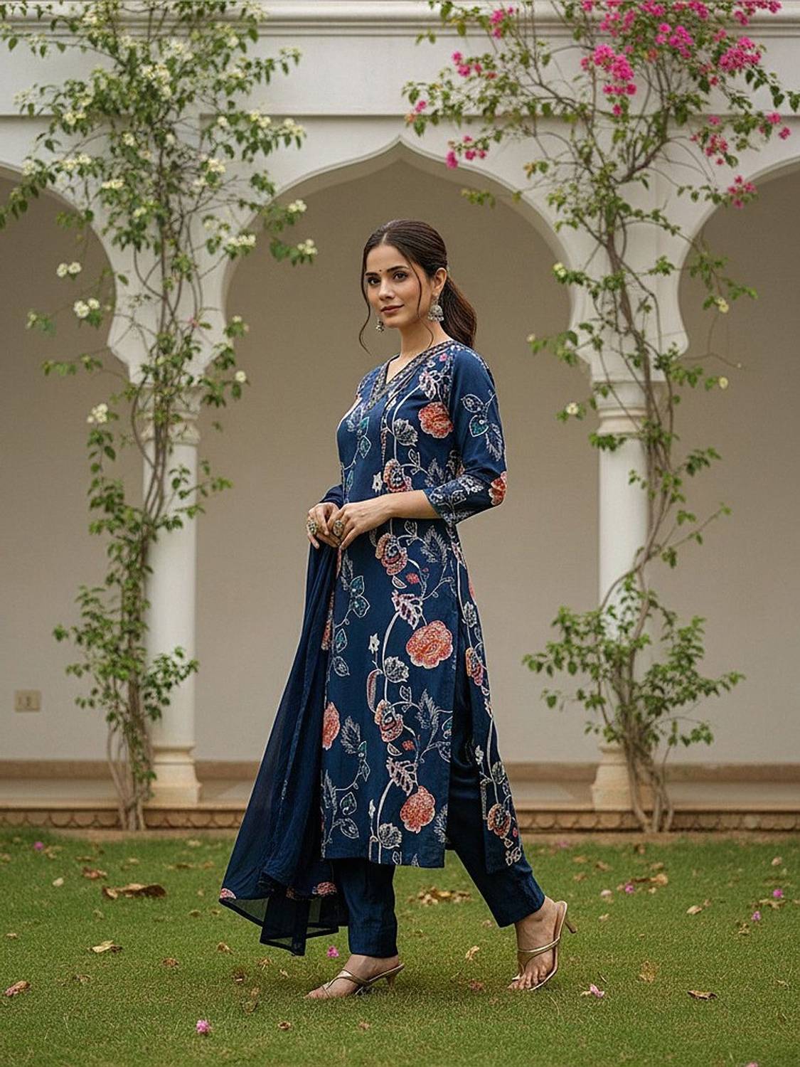 K C Vastram Women Kurta Pant Dupatta Set - Image 2