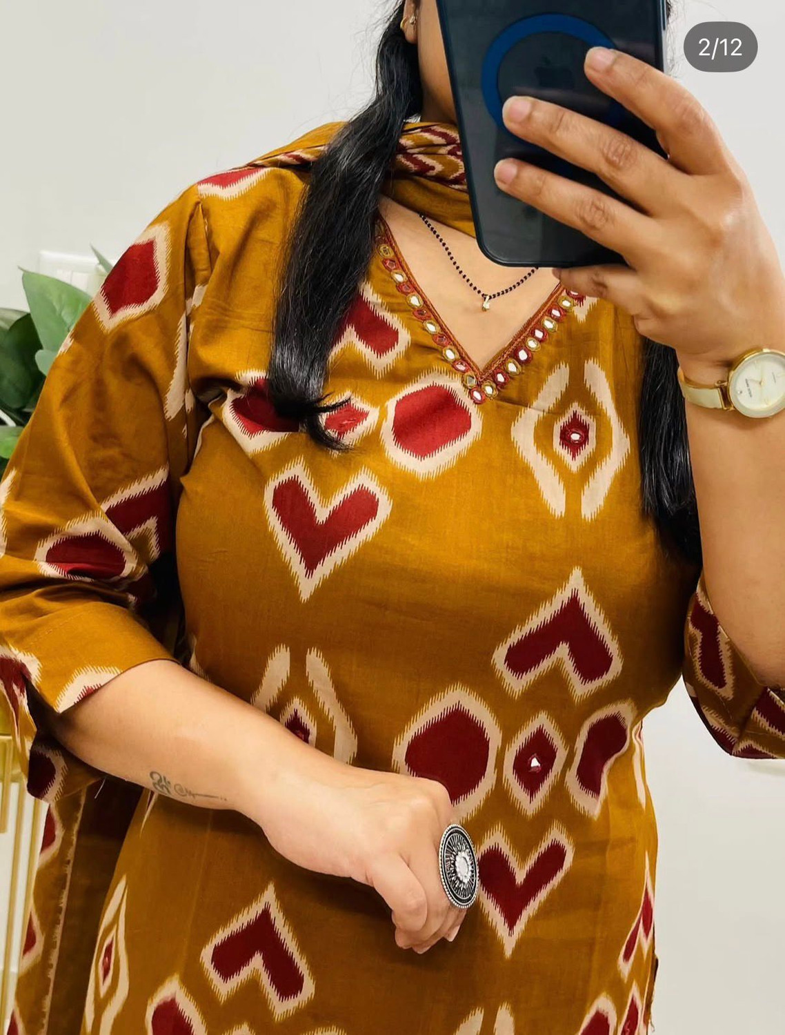 Image of FAB INN Printed Kurta, Trouser /Pant & Dupatta Set