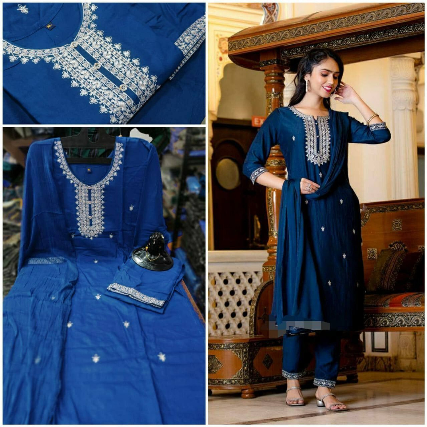 Image of KaayaCreation Printed Kurta, Trouser /Pant & Dupatta Set