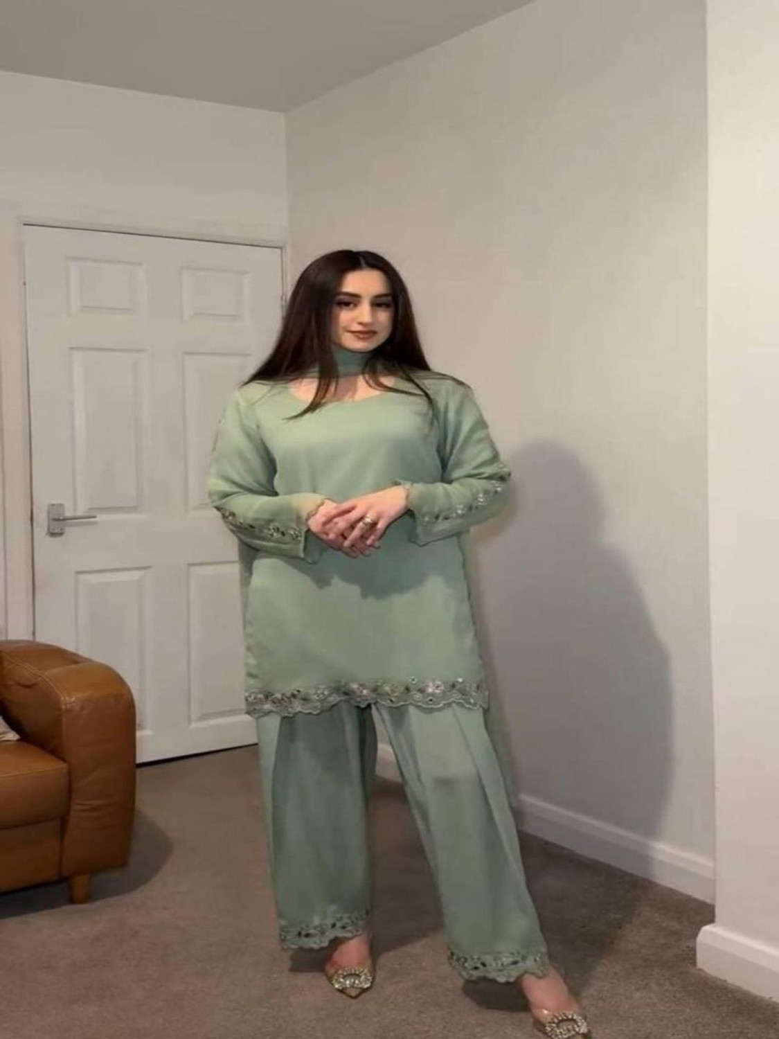Image of KHODAL BOUTIQUES Embroidered Kurta, Patiala & Dupatta Set
