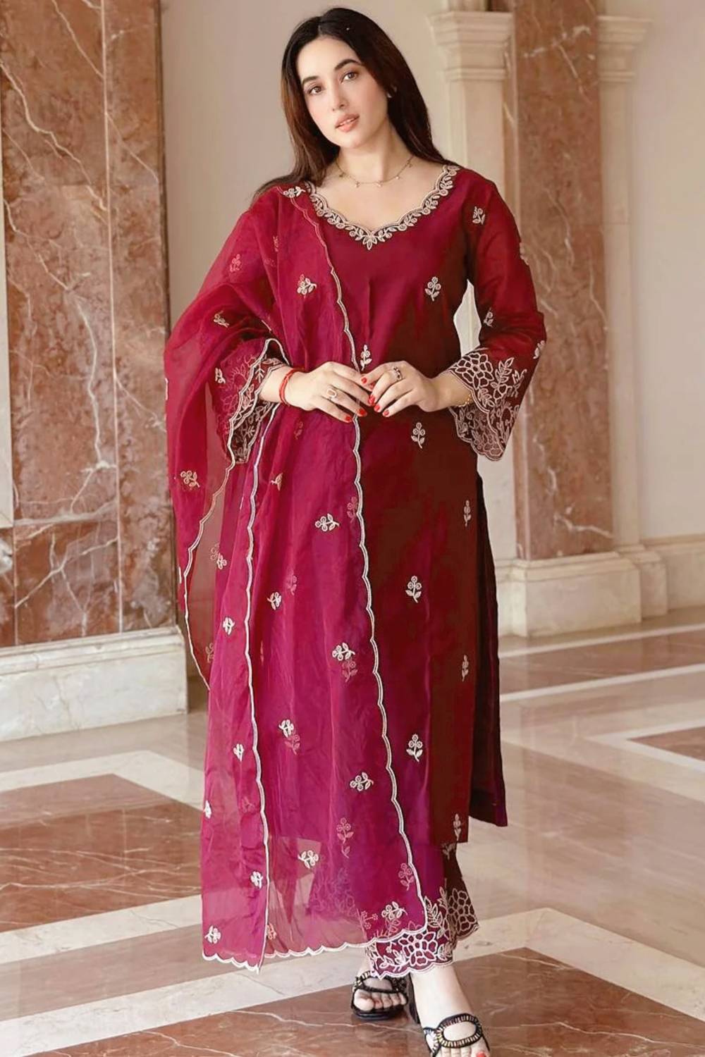 krivatrends Embroidered Kurta Set - Image 1