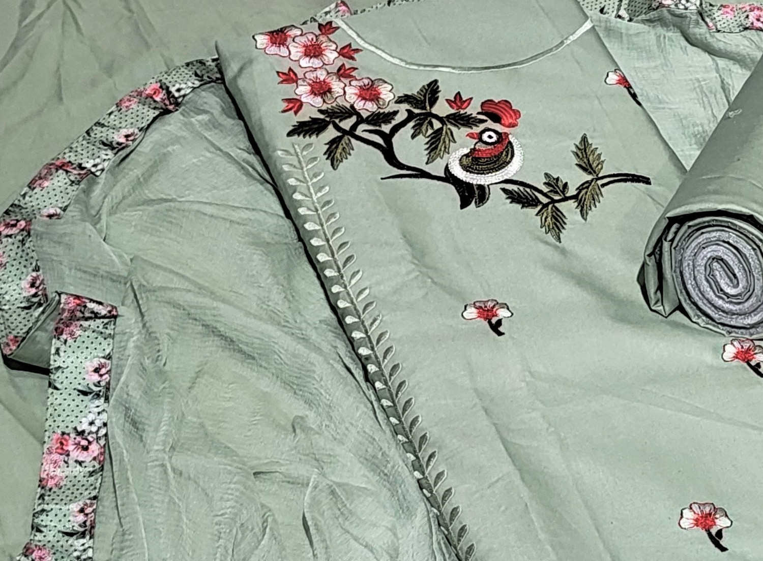 Image of NANDUVIKA Cotton Blend Embroidered Salwar Suit Material