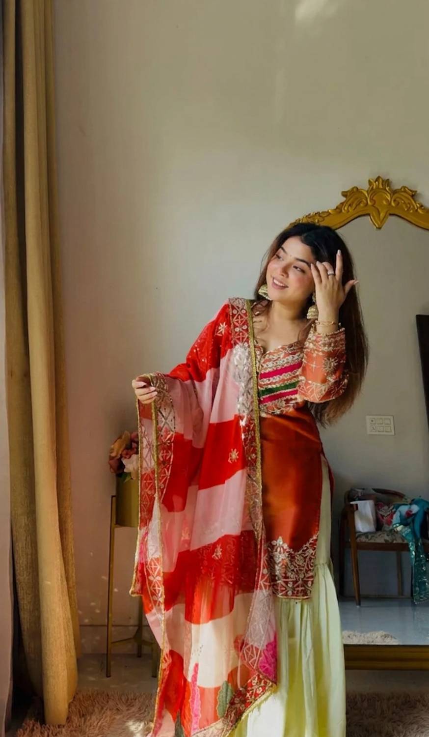 ZOOFLINE Embroidered Kurta, Sharara & Dupatta Set - Image 5