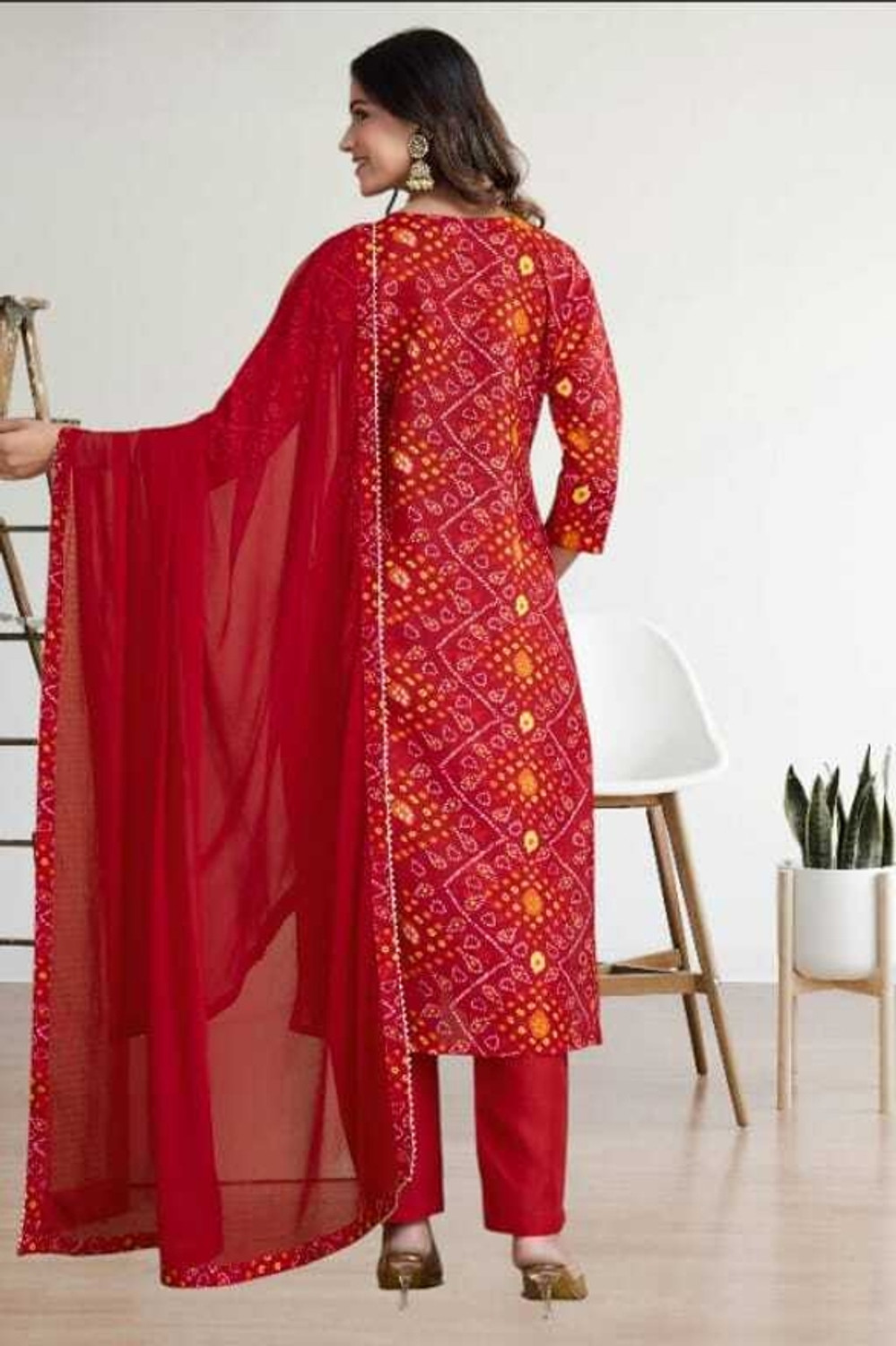 Image of RAS RANI Embroidered Kurta, Churidar & Dupatta Set