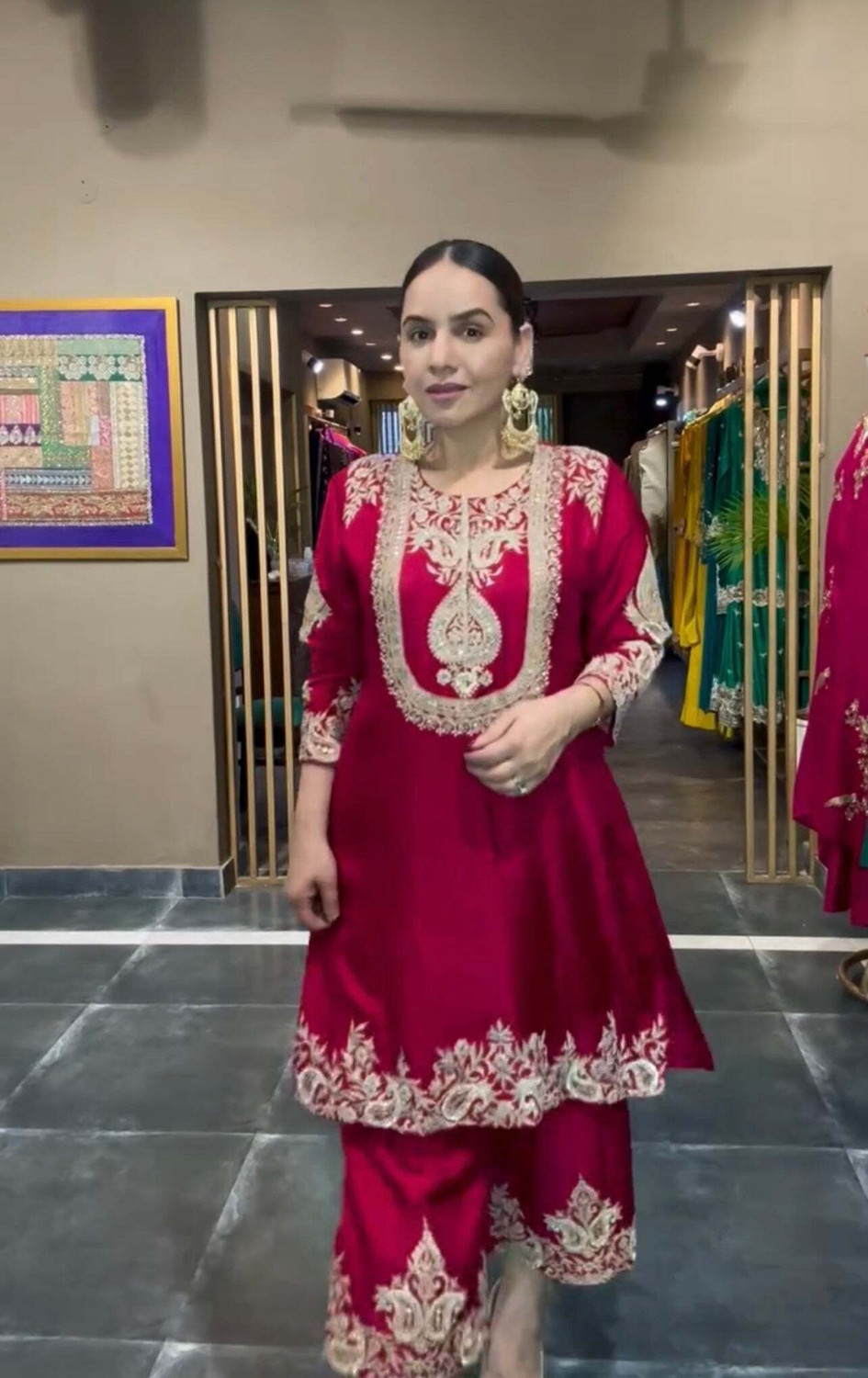 Image of PILUDI Embroidered Kurta, Salwar & Dupatta Set