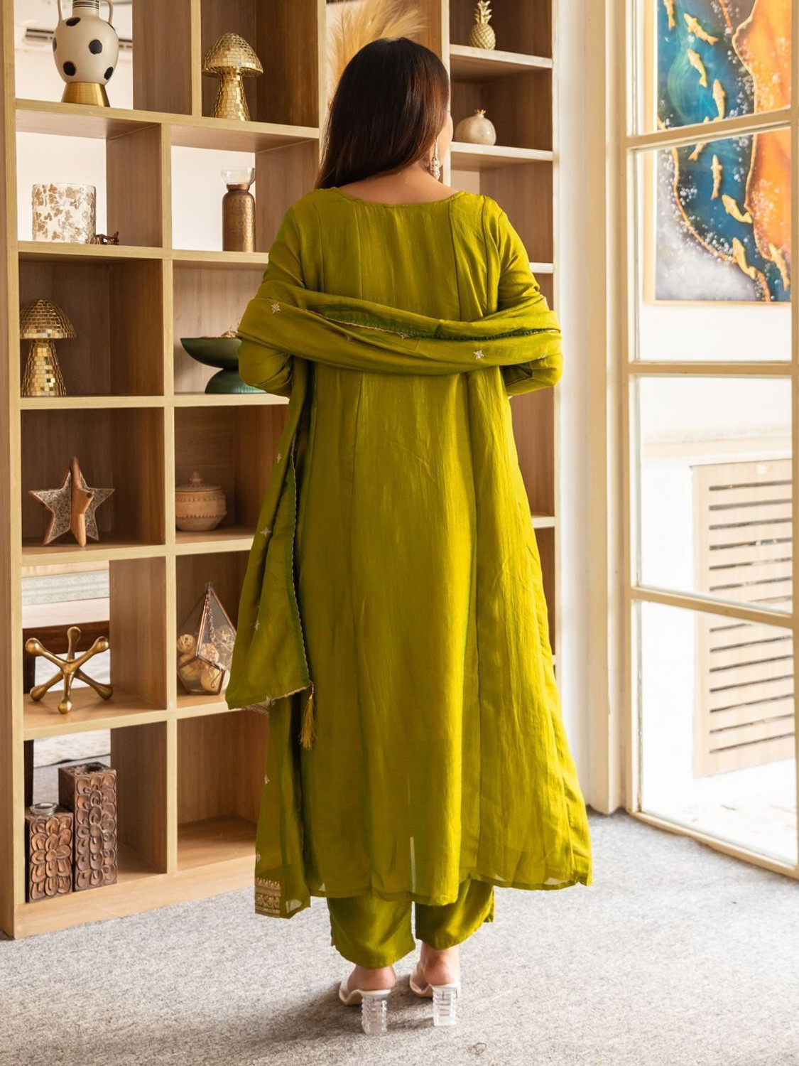 Image of VredeVogel Embroidered Kurta, Trouser /Pant & Dupatta Set
