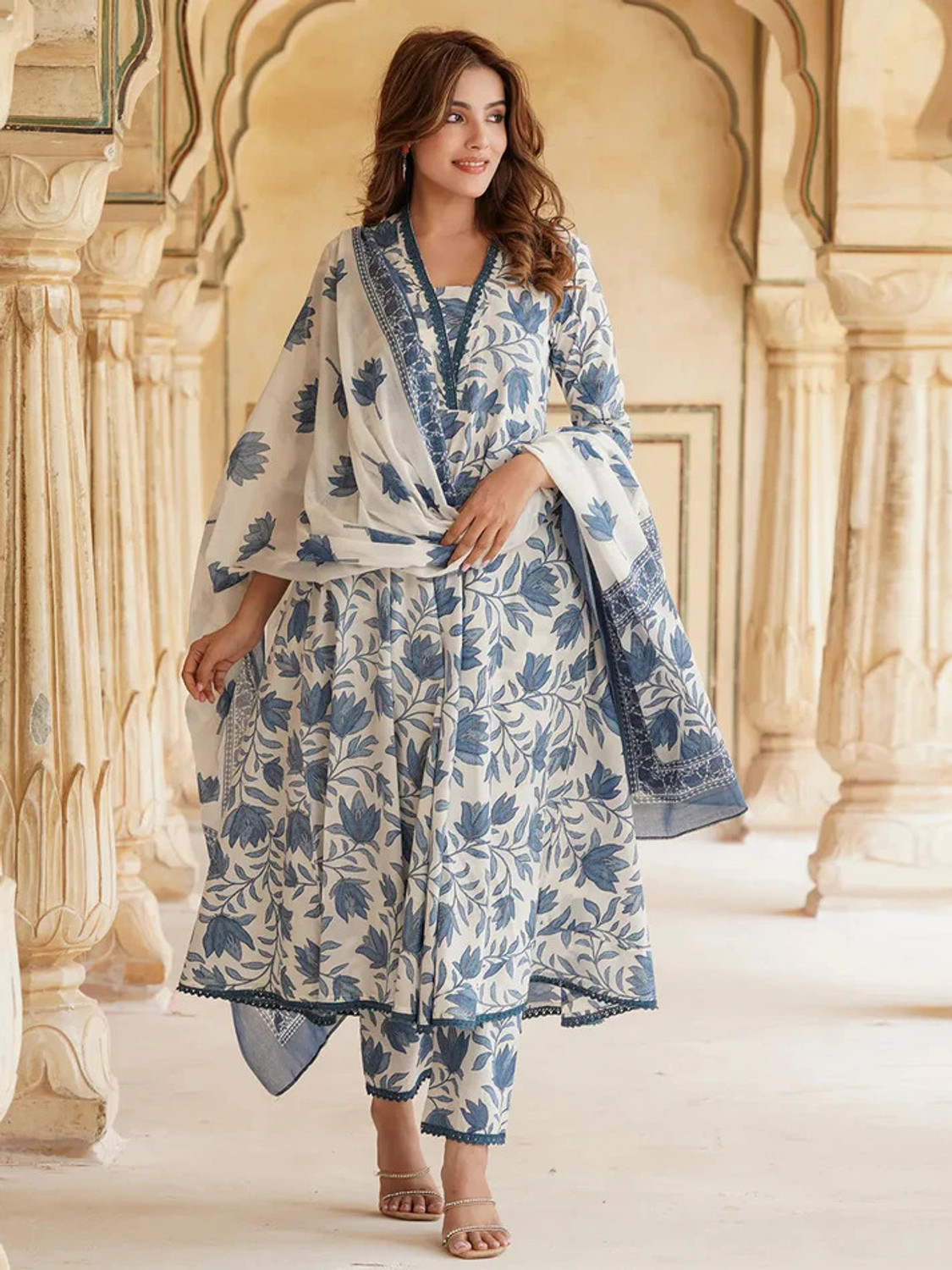 Image of RAS RANI Embroidered Kurta, Salwar & Dupatta Set