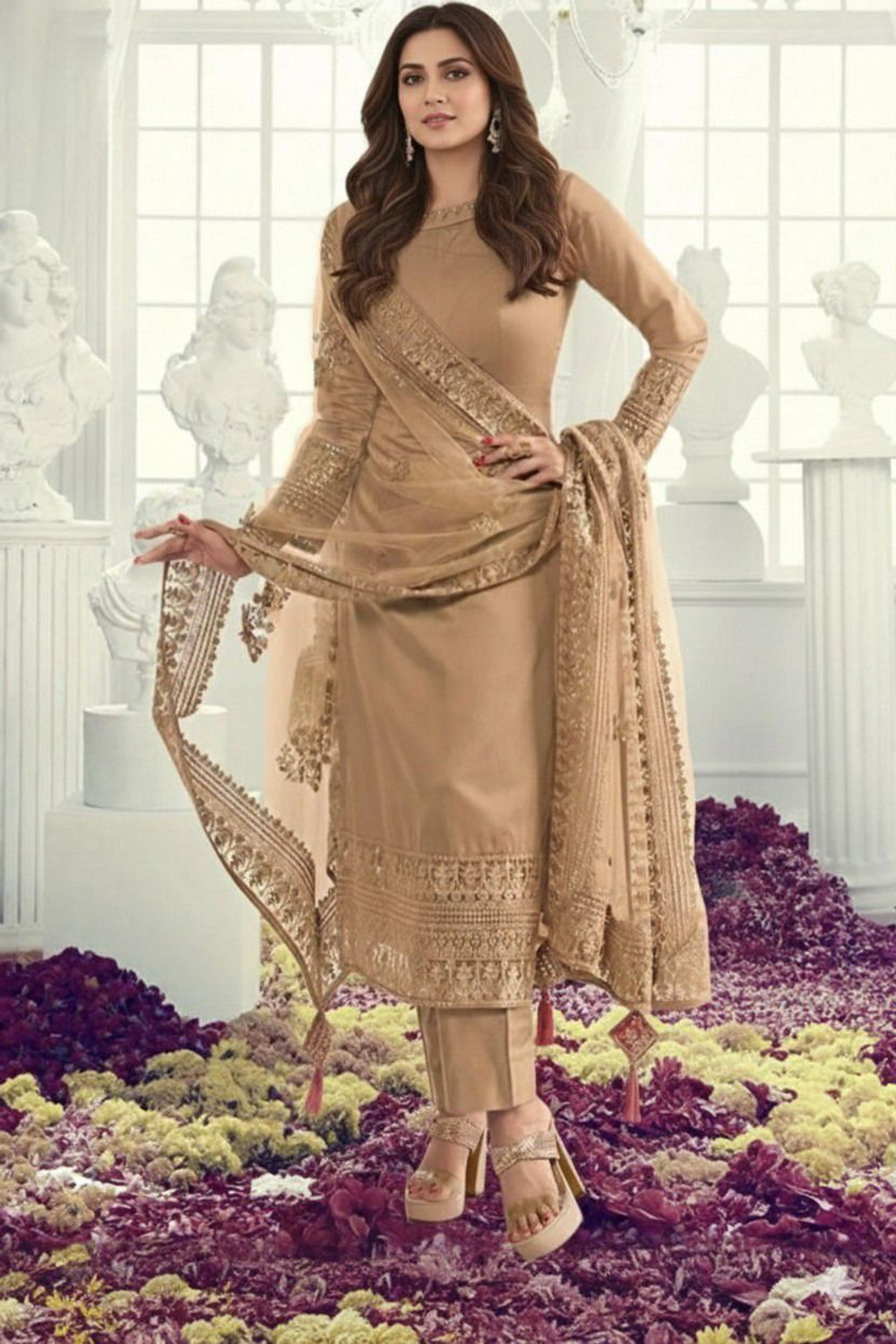 Image of WAZIX Clothing Printed Kurta, Trouser /Pant & Dupatta Set