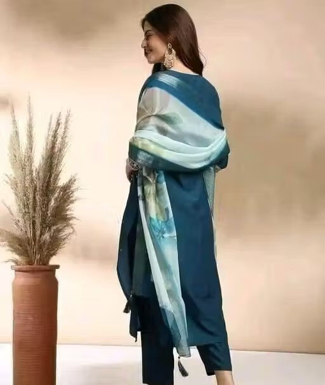 Image of Petromen Embroidered Kurta, Salwar & Dupatta Set