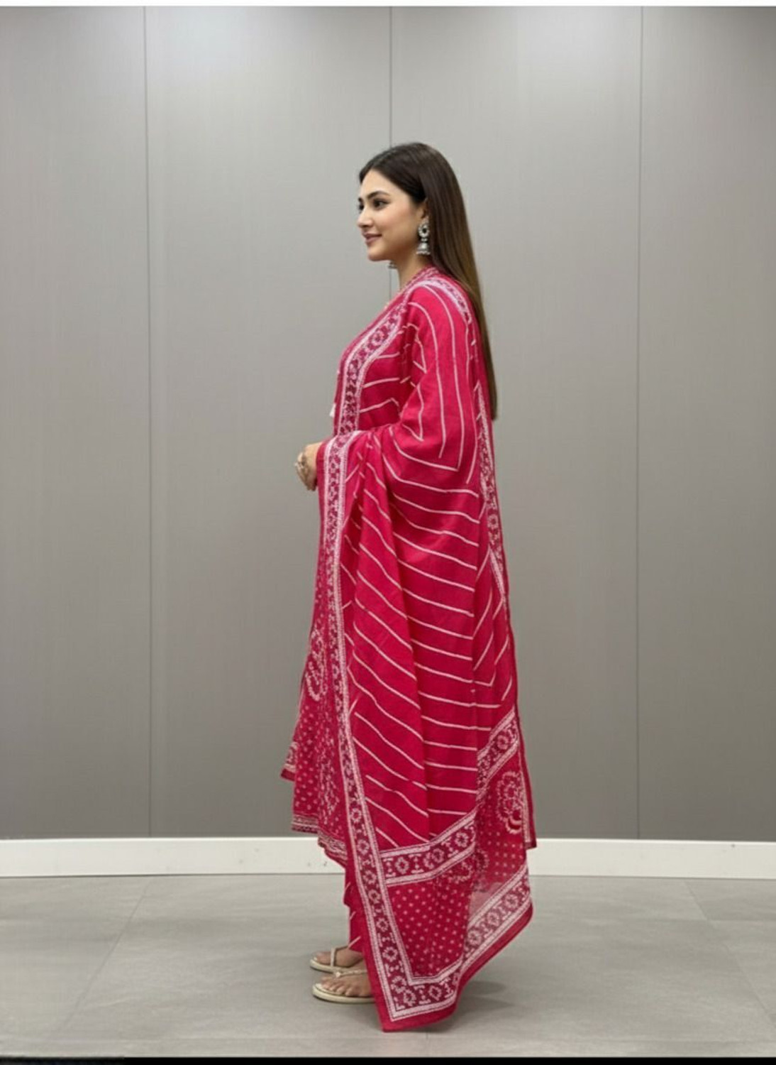 Image of Attire Aura Printed Kurta, Salwar & Dupatta Set