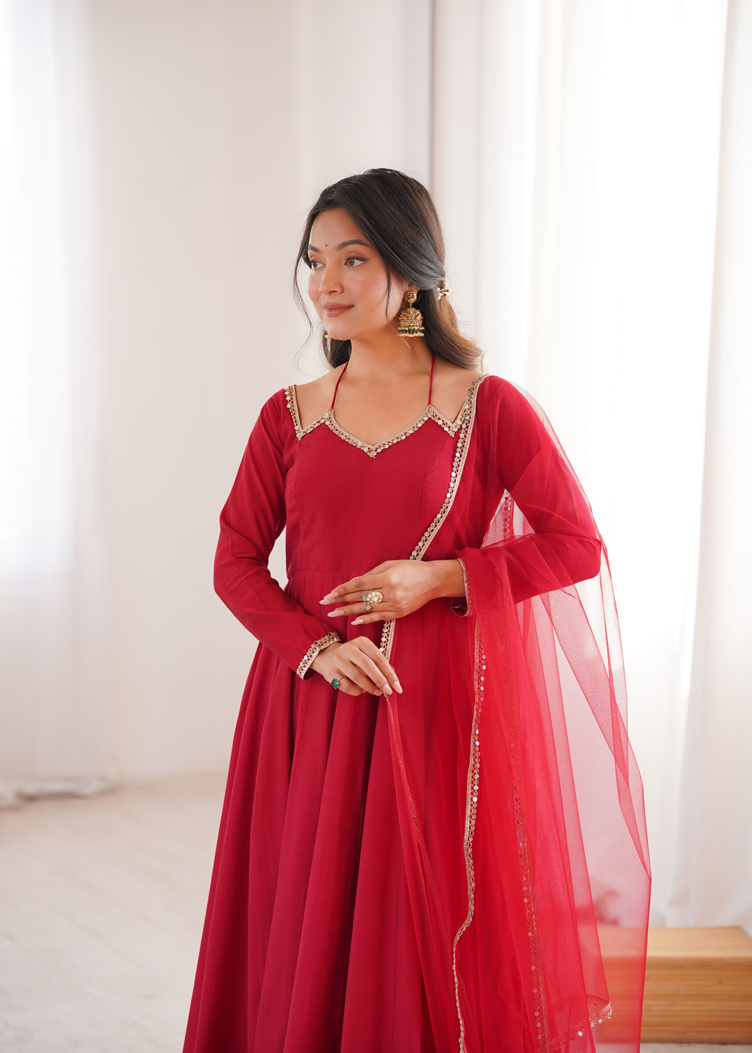 Image of CULTISE QUEEN Solid Kurta, Trouser /Pant & Dupatta Set