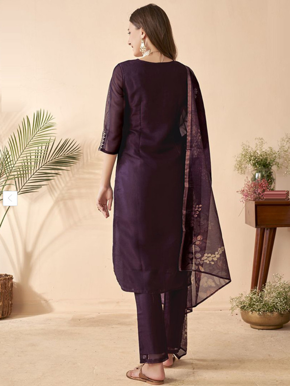 Image of ziyana enterprise Embroidered Kurta, Trouser /Pant & Dupatta Set
