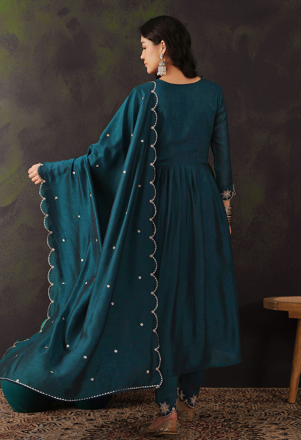 Image of SheWill Embroidered Kurta, Trouser /Pant & Dupatta Set