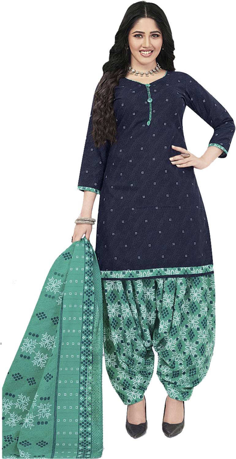 amozo Printed Kurta, Patiala & Dupatta Set