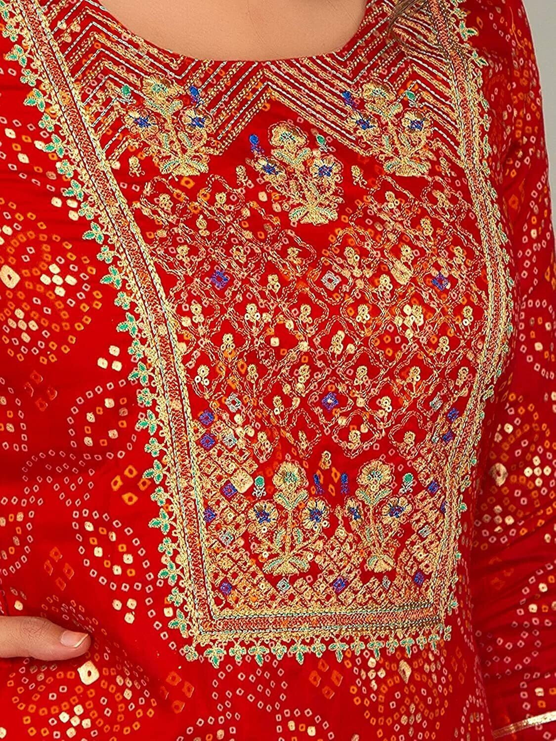 Image of RHUAN ENTRPRISES Embroidered Kurta, Sharara & Dupatta Set