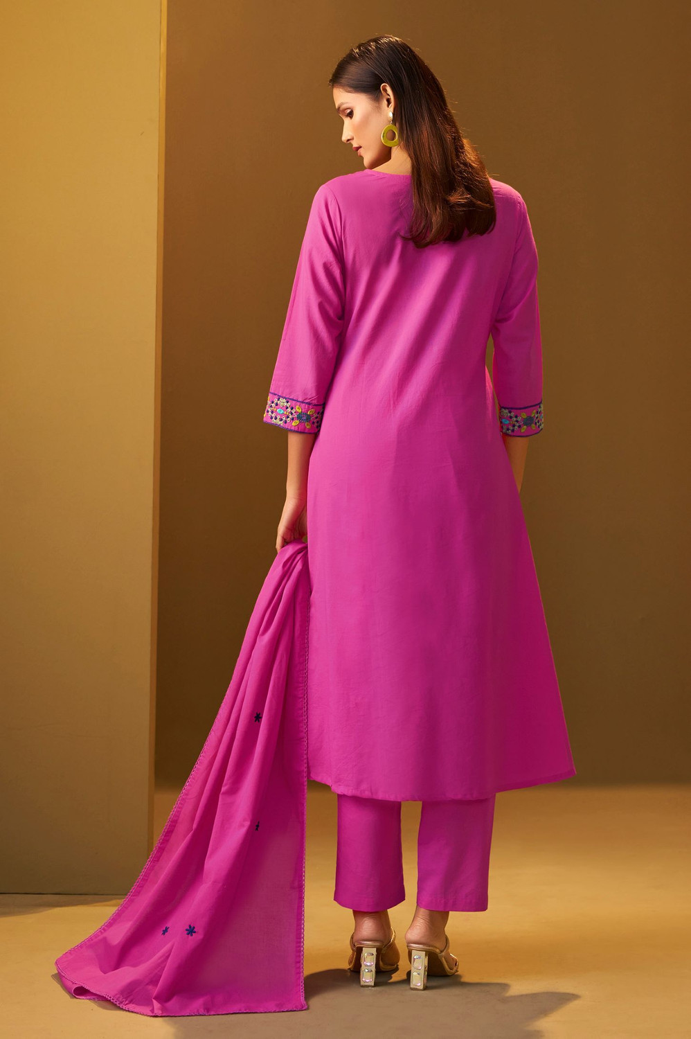 Image of Tasrika Embroidered Kurta, Trouser /Pant & Dupatta Set
