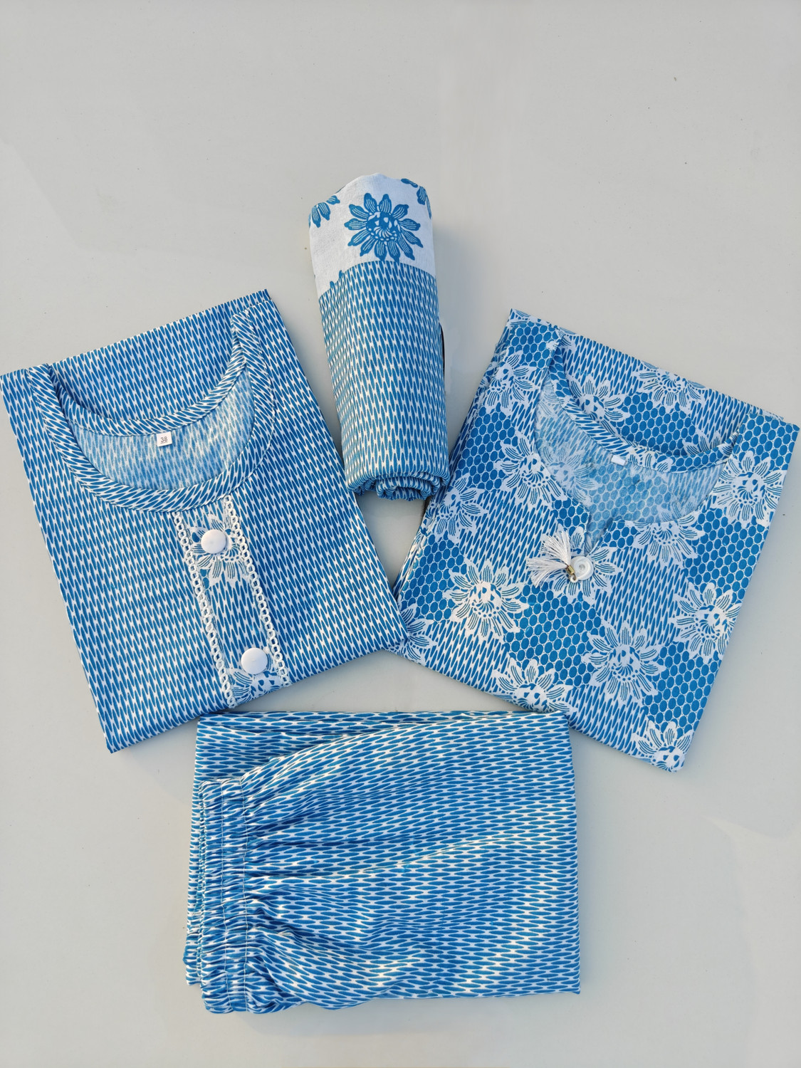 Image of ABCOLLECTION Printed Kurta, Trouser /Pant & Dupatta Set