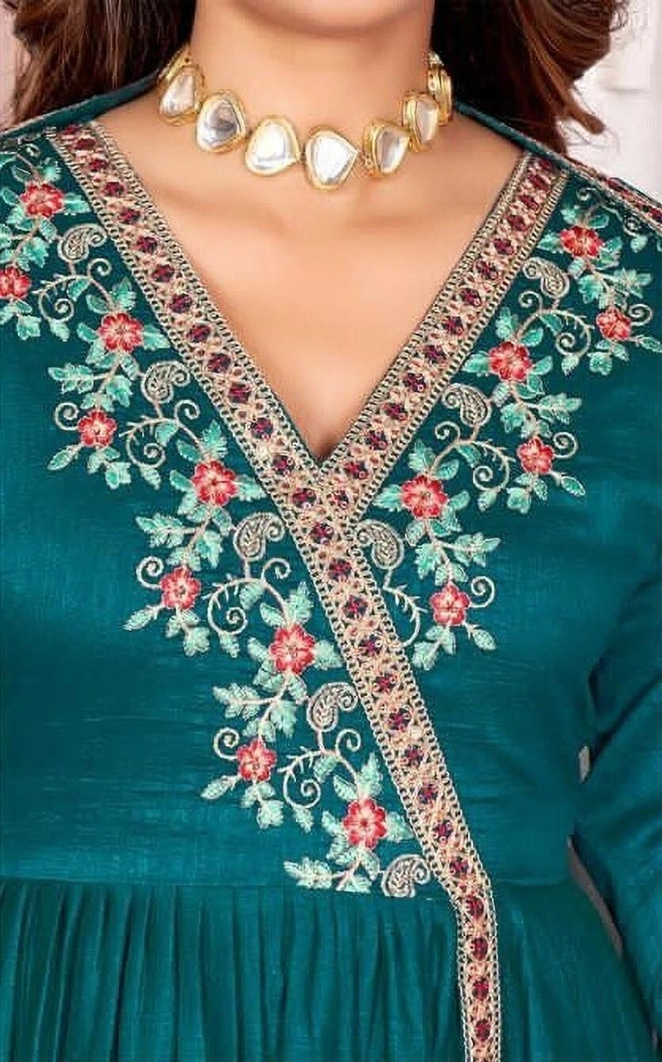 Image of P Three Pluse Embroidered Kurta, Palazzo & Dupatta Set