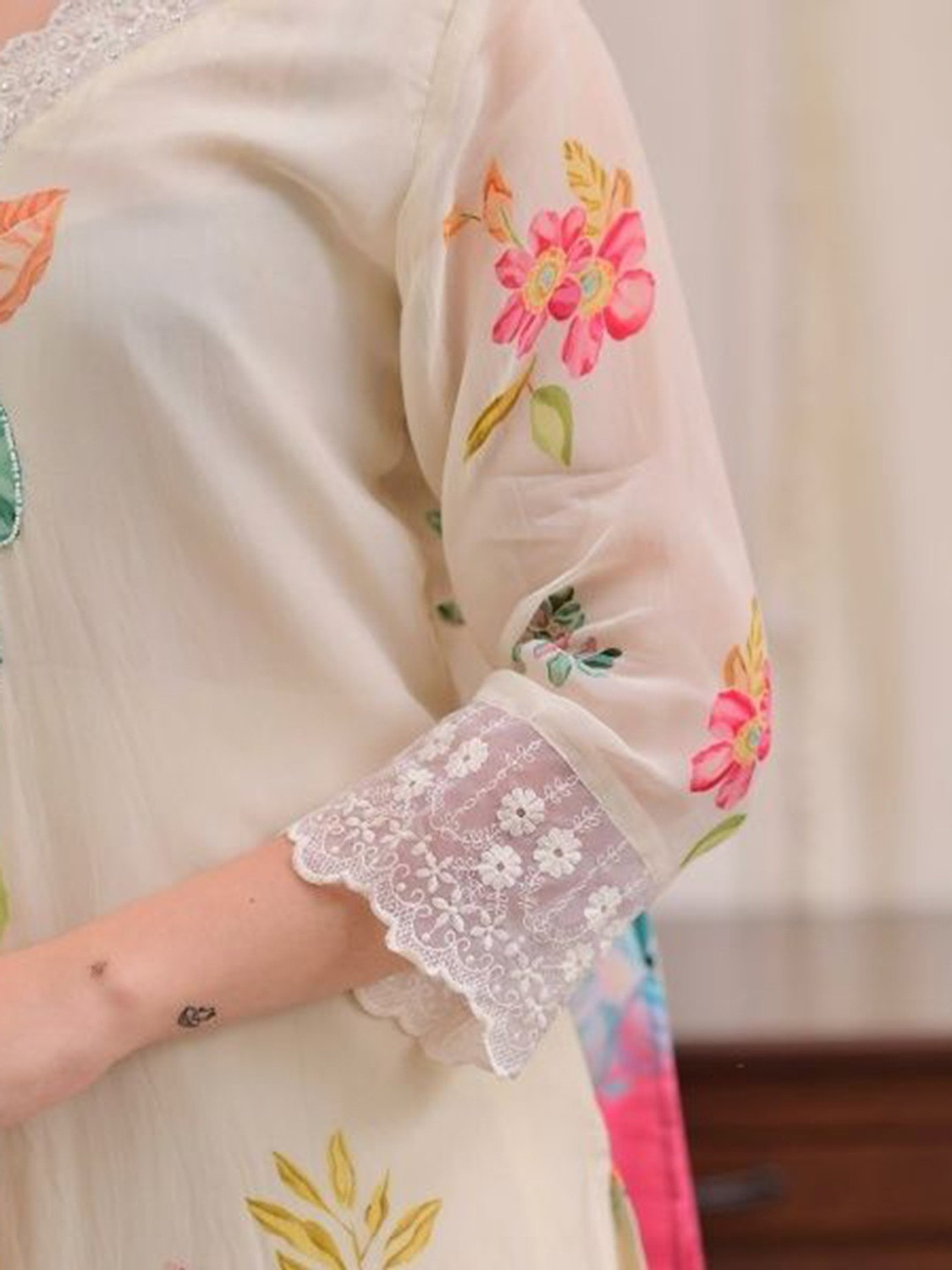 Image of PRISTINO Embroidered Kurta, Salwar & Dupatta Set
