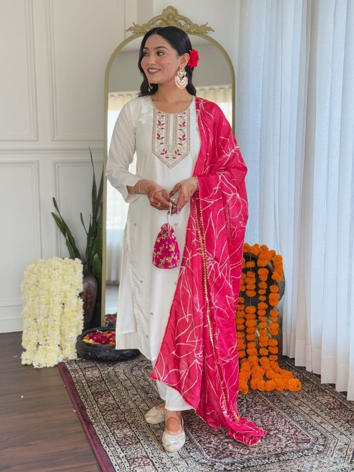Image of nejadhari fashion Printed Kurta, Salwar & Dupatta Set