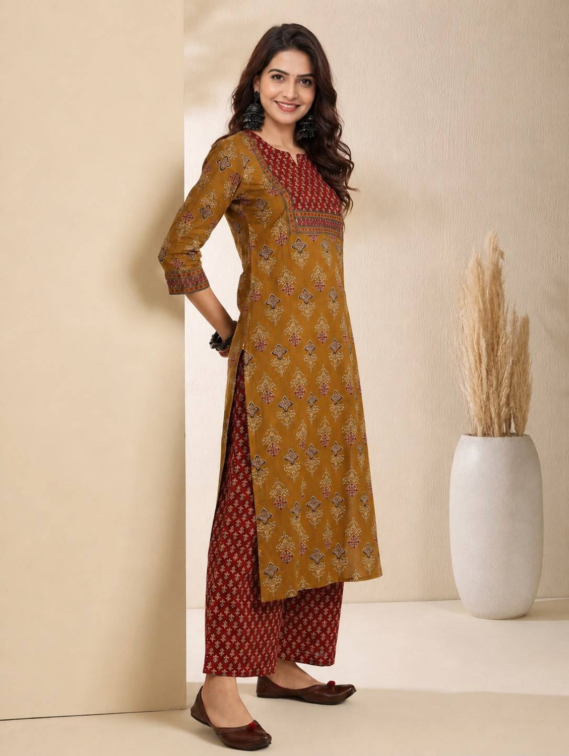 Image of SSART Printed Kurta, Trouser /Pant & Dupatta Set
