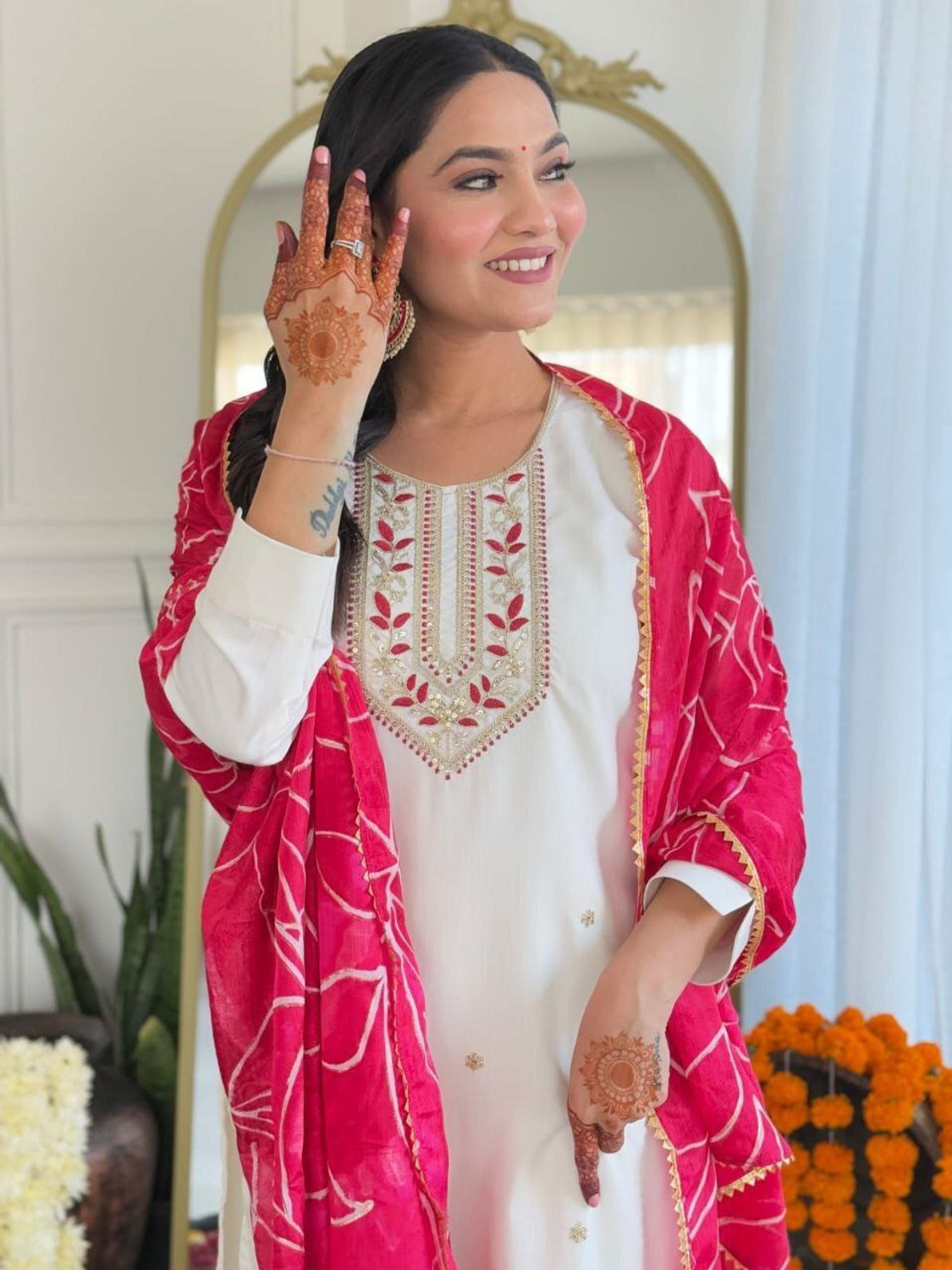 Image of nejadhari fashion Printed Kurta, Salwar & Dupatta Set