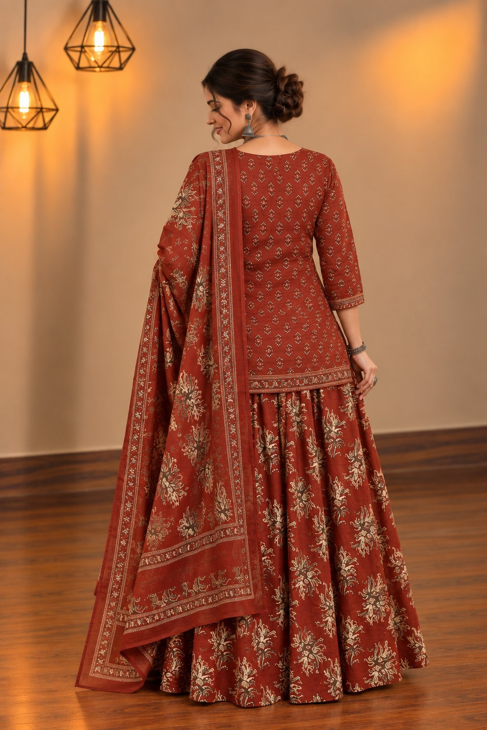 Image of Jaipuri House Printed Kurta, Salwar & Dupatta Set
