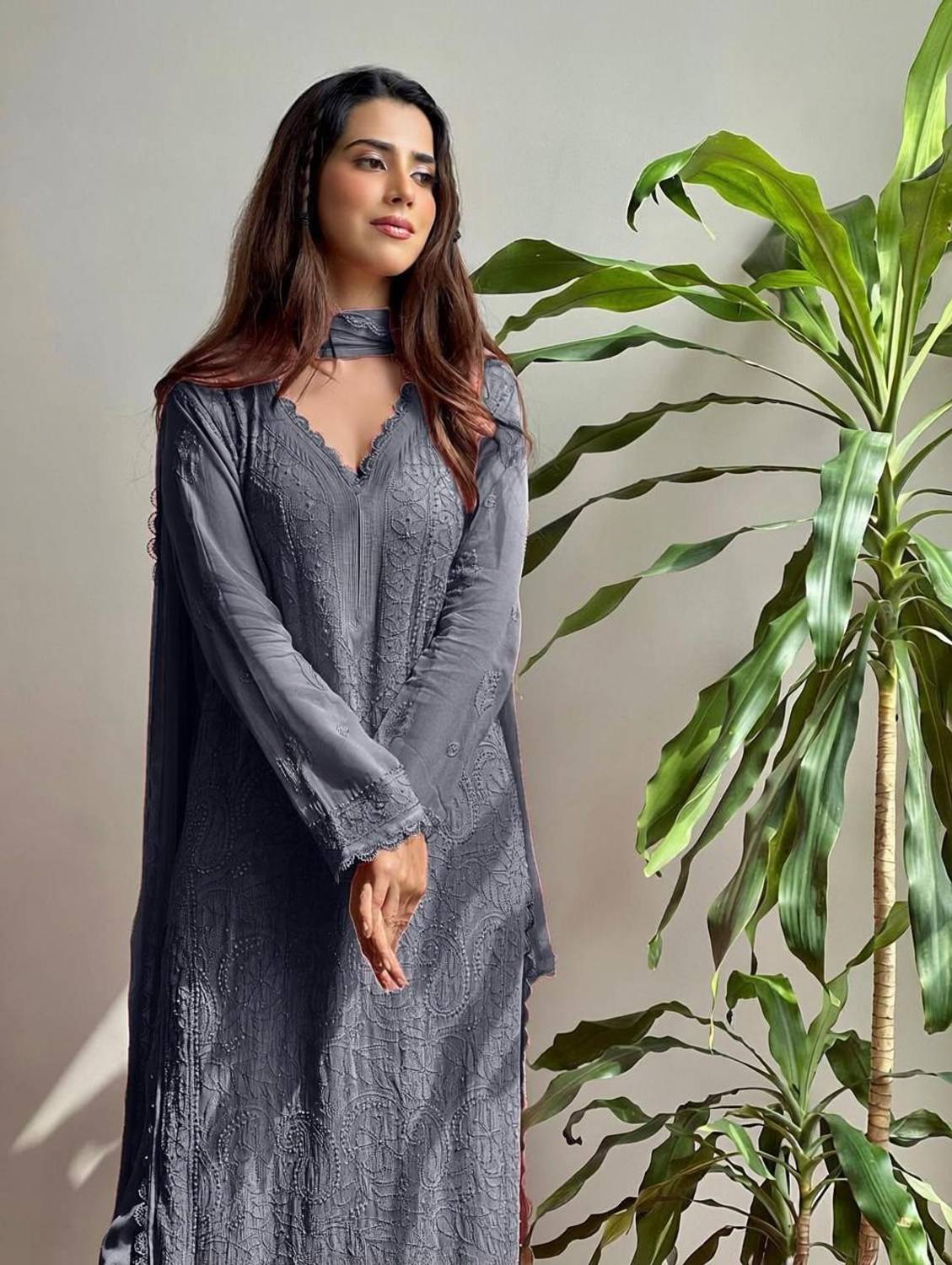 Aditi Embroidered Kurta, Trouser/Pant & Dupatta Set