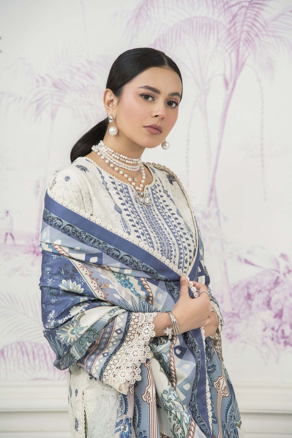 Image of ElvoraInter Printed Kurta, Trouser /Pant & Dupatta Set