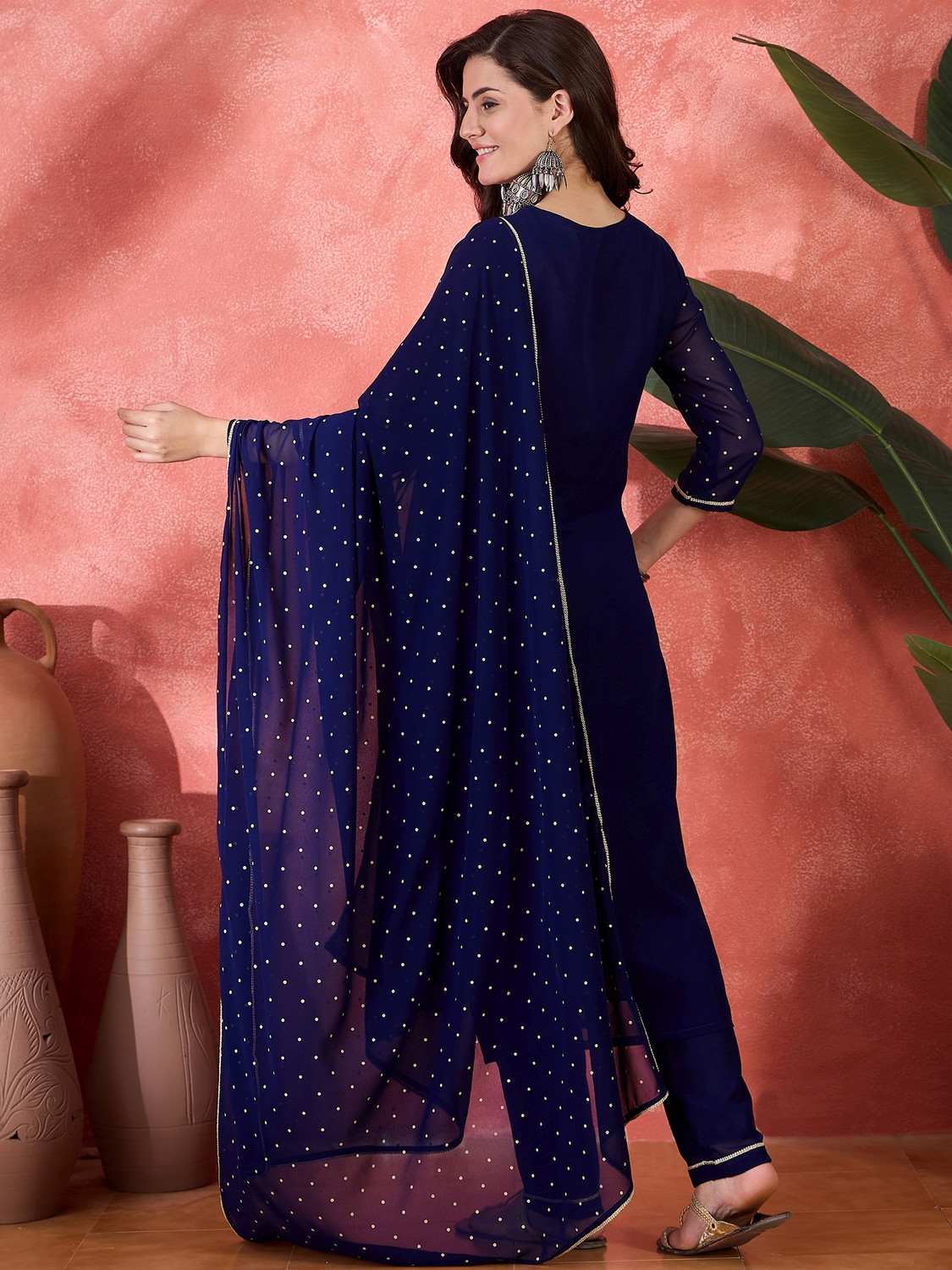 Image of Sangria Printed Kurta, Trouser /Pant & Dupatta Set