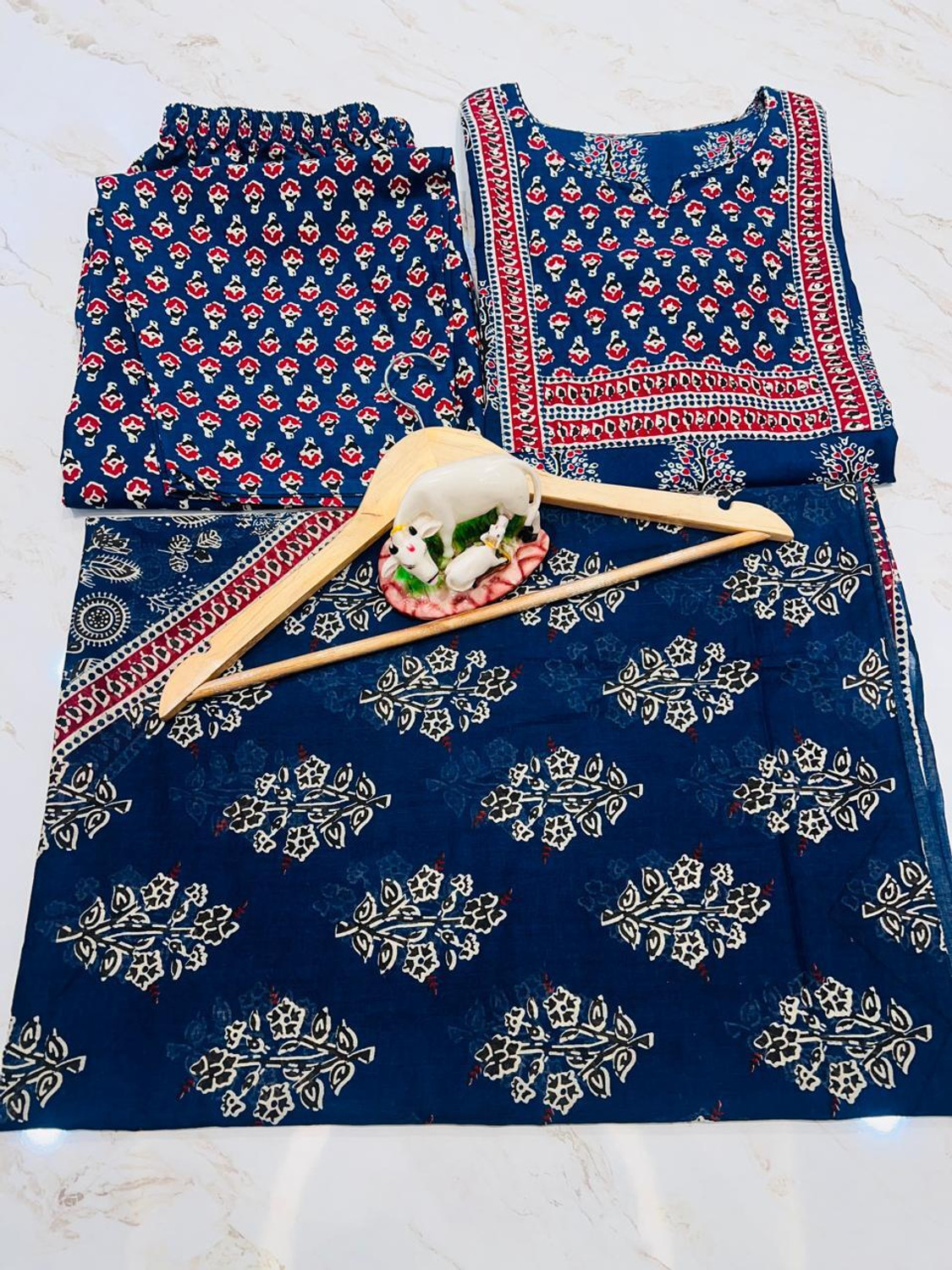 Image of Hari Om Printed Kurta, Trouser /Pant & Dupatta Set
