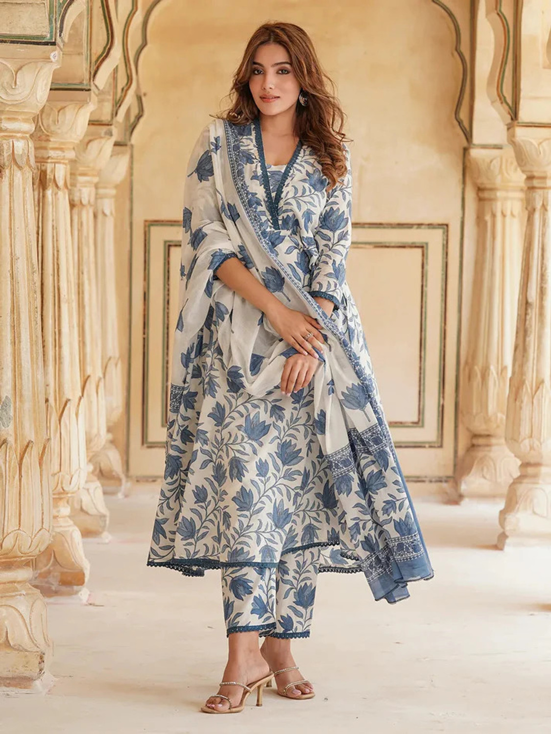 Image of RAS RANI Embroidered Kurta, Salwar & Dupatta Set