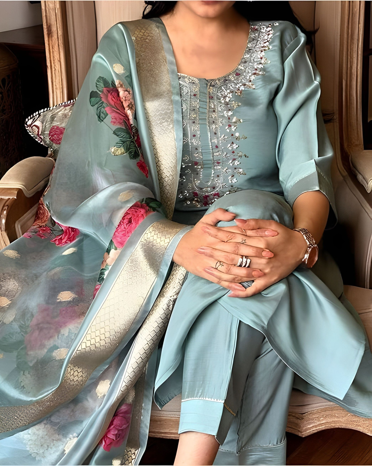 Image of VIR BAJRANG FASHION Women Kurta Pyjama Attached Dupatta Set