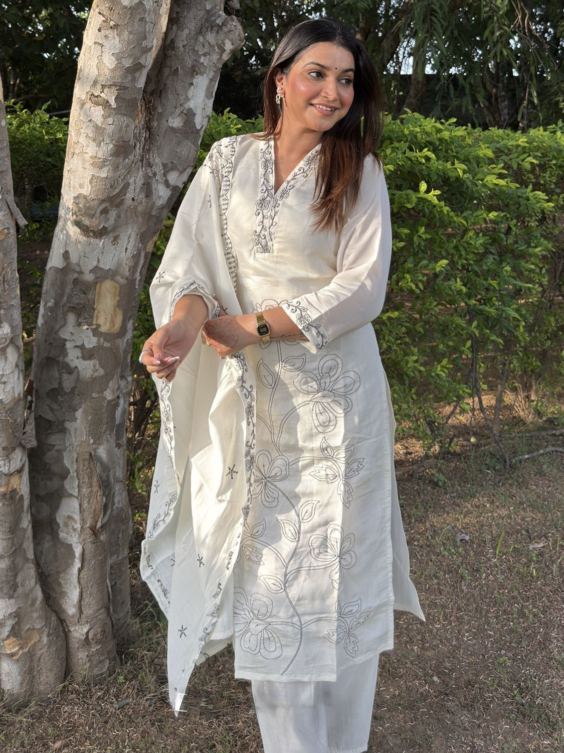 Image of VredeVogel Women Kurta Pant Dupatta Set